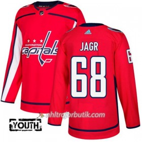Barn Ishockey Washington Capitals Tröja Jaromir Jagr 68 Adidas 2017-2018 Röd Authentic